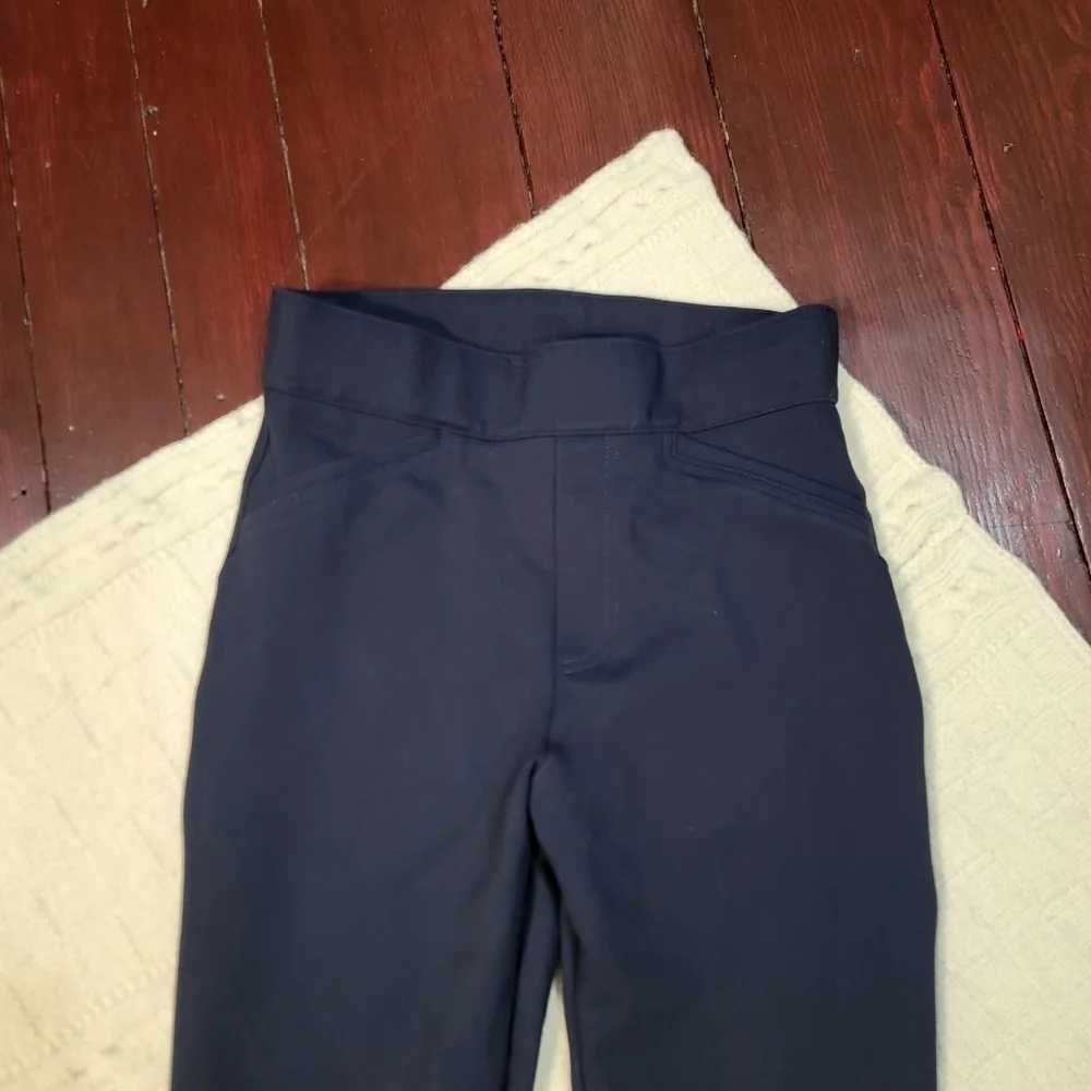 Spanx The Perfect Ankle Pant Skinny Leg Back Seam size S Ponte Knit Navy